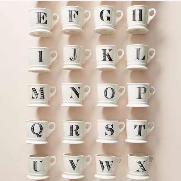 Anthropologie W Monogram Mug White with Black - Picture 3 of 12